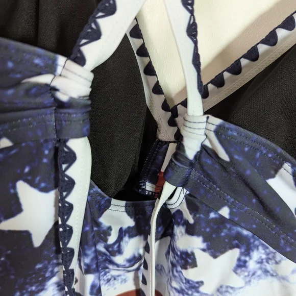 ROTITA Surplice Navy American Flag Print Tankini Set M 4th of July Patriotic - Picture 6 of 15
